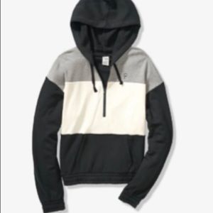 Victoria’s Secret PINK color block outfit includes black/beige sweater/pants